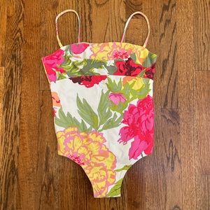 Rosa Ferrer Pink Floral Onepiece Bathingsuit